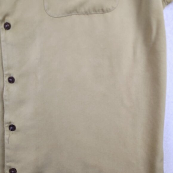 Tommy Bahama 100% Silk Shirt Beige Tan Button Down Mens Large - Picture 5 of 10